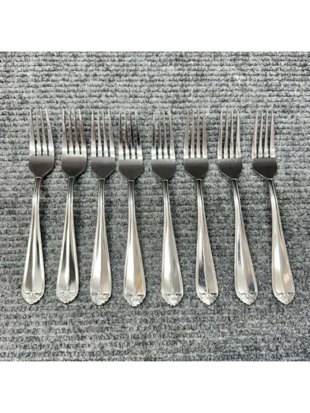 Hampton Silversmiths Dinner Forks Stainless Pattern 196 Replacement Set Lot Of 8